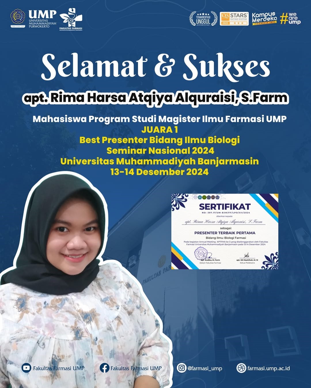 Prestasi Gemilang Mahasiswa UMP Pada Seminar Nasional